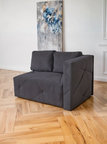 Диван 1010 графит, правый (BRENDOSS) в Невьянске - nevyansk.mebel-e96.ru