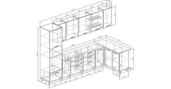 Угловой кухонный гарнитур Крафт 3200*1400 мм Sanvut в Невьянске - nevyansk.mebel-e96.ru