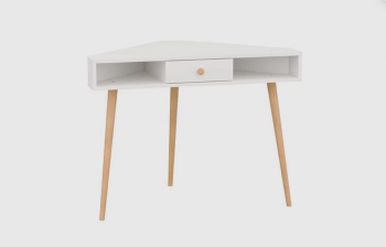 Стол письменный угловой, арт.6-01104, белый(ГК) в Невьянске - nevyansk.mebel-e96.ru