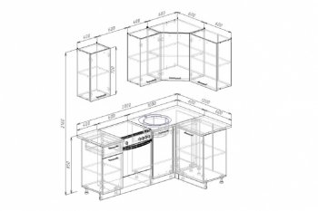 Кухонный гарнитур угловой Крафт 2000х1200 в Невьянске - nevyansk.mebel-e96.ru