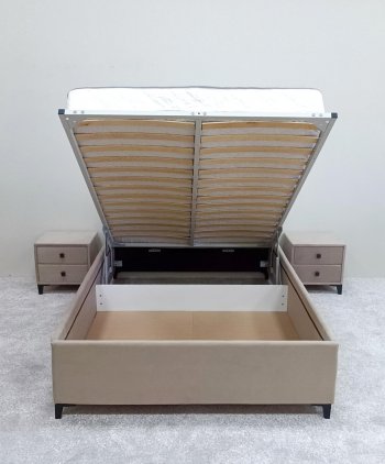 Кровать с подъемным механизмом Мега беж (Лин) в Невьянске - nevyansk.mebel-e96.ru
