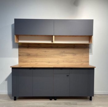 Кухонный гарнитур Монако 2000 мм графит (СВ) в Невьянске - nevyansk.mebel-e96.ru