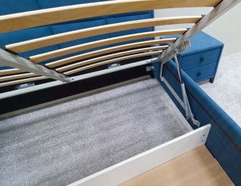 Кровать с подъемным механизмом Мега синий (Лин) в Невьянске - nevyansk.mebel-e96.ru