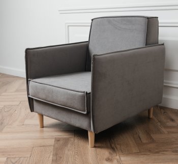 Кресло 831 Серый, велюр (Brendoss) в Невьянске - nevyansk.mebel-e96.ru