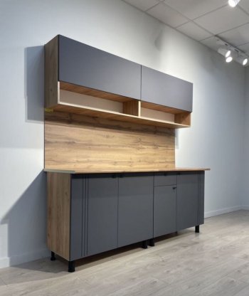 Кухонный гарнитур Монако 2000 мм графит (СВ) в Невьянске - nevyansk.mebel-e96.ru