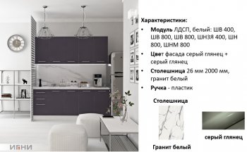 Кухонный гарнитур 2000 мм Агата (Игни) в Невьянске - nevyansk.mebel-e96.ru