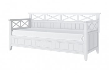 Кровать из массива Амелия белый античный (БМ) в Невьянске - nevyansk.mebel-e96.ru