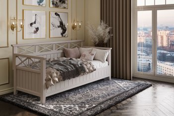 Кровать из массива Амелия льняной (БМ) в Невьянске - nevyansk.mebel-e96.ru