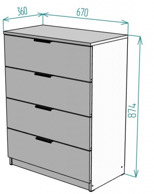 Комод Anna K216 874х670х360 в Невьянске - nevyansk.mebel-e96.ru