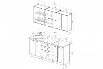 Кухонный гарнитур Антика макси 2 1800 мм (Герда) в Невьянске - nevyansk.mebel-e96.ru