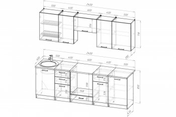 Кухонный гарнитур Антика базис 2400 мм (Герда) в Невьянске - nevyansk.mebel-e96.ru