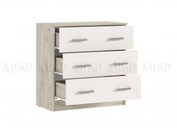 Комод 3 ящика Бася крафт/кашемир (Миф) в Невьянске - nevyansk.mebel-e96.ru
