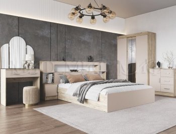 Спальный гарнитур Бася крафт/кашемир (Миф) в Невьянске - nevyansk.mebel-e96.ru