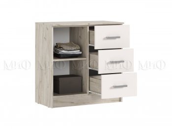 Комод 3 ящика 1 дверь Бася крафт/кашемир (Миф) в Невьянске - nevyansk.mebel-e96.ru