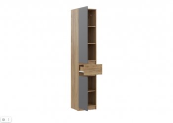 Шкаф (пенал) 400 мм Бостон Лайт ШК-001 серый (Стиль) в Невьянске - nevyansk.mebel-e96.ru