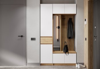 Прихожая Бостон Лайт комп.1 белый (Стиль) в Невьянске - nevyansk.mebel-e96.ru