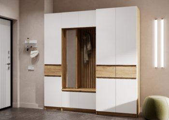 Прихожая Бостон Лайт комп.2 белый (Стиль) в Невьянске - nevyansk.mebel-e96.ru