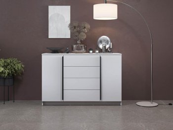 Комод 67.11 Брандо ЛДСП New белый (Олмеко) в Невьянске - nevyansk.mebel-e96.ru