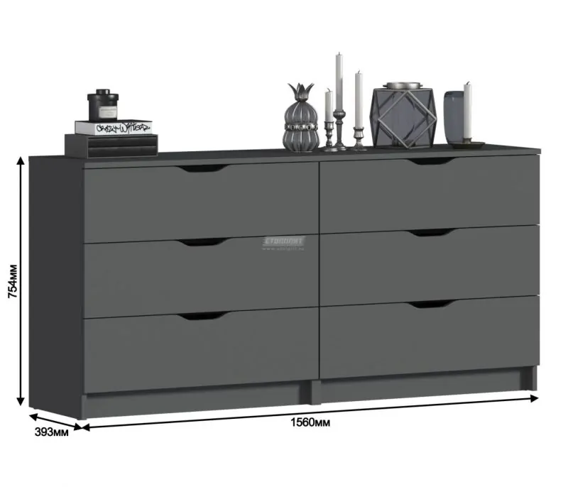 Комод Бруклин СБ-3252/1 (Диамант серый) (СП) в Невьянске - nevyansk.mebel-e96.ru