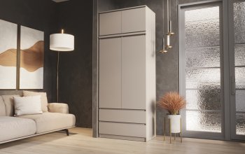 Шкаф Челси с антресолью 900 мм Кашемир (Миф) в Невьянске - nevyansk.mebel-e96.ru