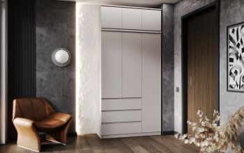 Шкаф 1200 мм Челси с антресолью Кашемир (Миф) в Невьянске - nevyansk.mebel-e96.ru