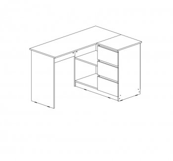 Письменный стол угловой + Стеллаж Челси кашемир (Миф) в Невьянске - nevyansk.mebel-e96.ru