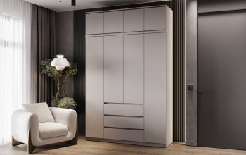 Шкаф 1600 мм Челси с антресолью Кашемир (Миф) в Невьянске - nevyansk.mebel-e96.ru