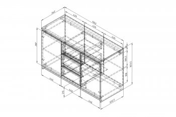 Комод 3ящ.2дв. Дельта Next 25.04 ЯШ/графит (ФМ) в Невьянске - nevyansk.mebel-e96.ru