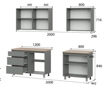 Кухонный гарнитур Денвер 2000 мм белый (СВ) в Невьянске - nevyansk.mebel-e96.ru