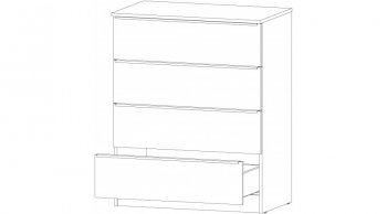 Комод Элегант 4 ящика Белый (Лин) в Невьянске - nevyansk.mebel-e96.ru