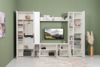 Стенка Эйр модульная, белый (Моби) в Невьянске - nevyansk.mebel-e96.ru