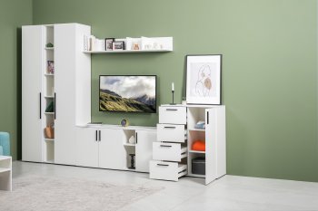 Стенка Эйр модульная, белый (Моби) в Невьянске - nevyansk.mebel-e96.ru