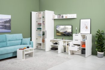 Стенка Эйр модульная, белый (Моби) в Невьянске - nevyansk.mebel-e96.ru
