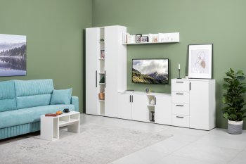 Стенка Эйр модульная, белый (Моби) в Невьянске - nevyansk.mebel-e96.ru