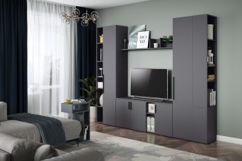 Стенка Эйр модульная, графит (Моби) в Невьянске - nevyansk.mebel-e96.ru