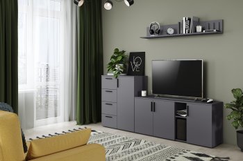 Стенка Эйр комп.1, графит (Моби) в Невьянске - nevyansk.mebel-e96.ru