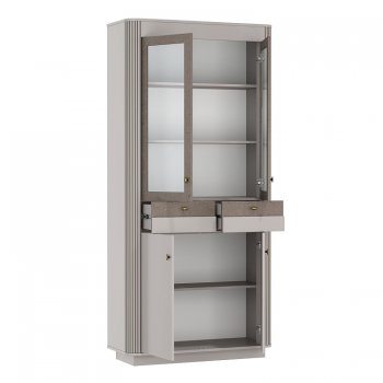 Шкаф витрина 34.05 Фантазия кашемир (Олмеко) в Невьянске - nevyansk.mebel-e96.ru