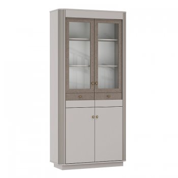 Шкаф витрина 34.05 Фантазия кашемир (Олмеко) в Невьянске - nevyansk.mebel-e96.ru