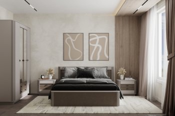 Спальный гарнитур Фантазия модульный, кашемир (Олмеко) в Невьянске - nevyansk.mebel-e96.ru