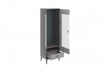 Шкаф-витрина, ШР-1 (правый) Фарго антрацит (БМ) в Невьянске - nevyansk.mebel-e96.ru