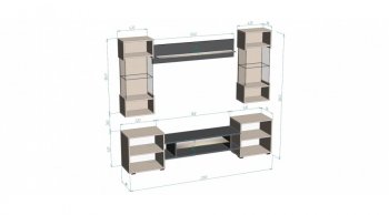 Стенка Фэнтези графит/кашемир (Лин) в Невьянске - nevyansk.mebel-e96.ru