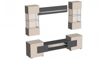 Стенка Фэнтези графит/кашемир (Лин) в Невьянске - nevyansk.mebel-e96.ru