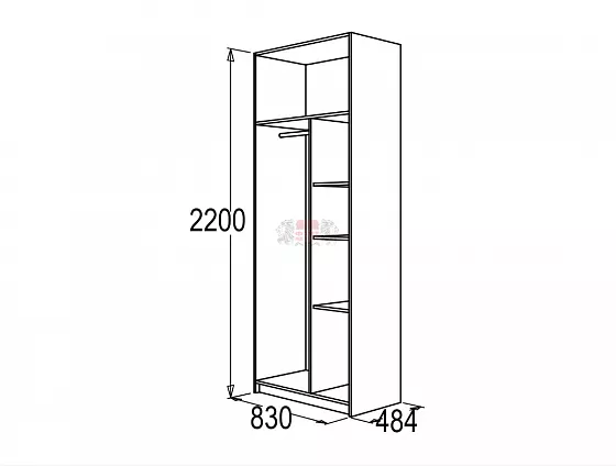 Шкаф 800 мм для одежды и белья Флагман-4 в Невьянске - nevyansk.mebel-e96.ru