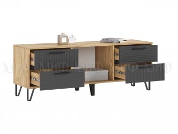 Тумба ТВ Флэш крафт/графит (Миф) в Невьянске - nevyansk.mebel-e96.ru