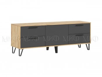 Тумба ТВ Флэш крафт/графит (Миф) в Невьянске - nevyansk.mebel-e96.ru