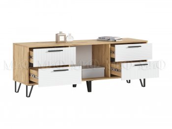 Тумба ТВ Флэш крафт/белый (Миф) в Невьянске - nevyansk.mebel-e96.ru