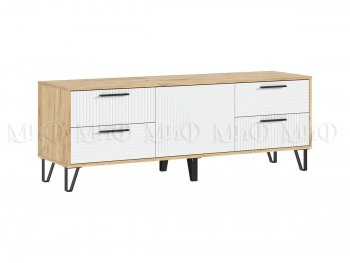 Тумба ТВ Флэш крафт/белый (Миф) в Невьянске - nevyansk.mebel-e96.ru