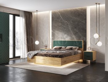 Кровать парящая Флэш крафт/грин (Миф) в Невьянске - nevyansk.mebel-e96.ru