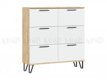Обувница Флэш крафт/белый (Миф) в Невьянске - nevyansk.mebel-e96.ru
