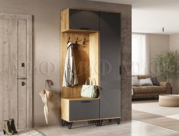 Прихожая Флэш комп. 3, крафт/графит (Миф) в Невьянске - nevyansk.mebel-e96.ru